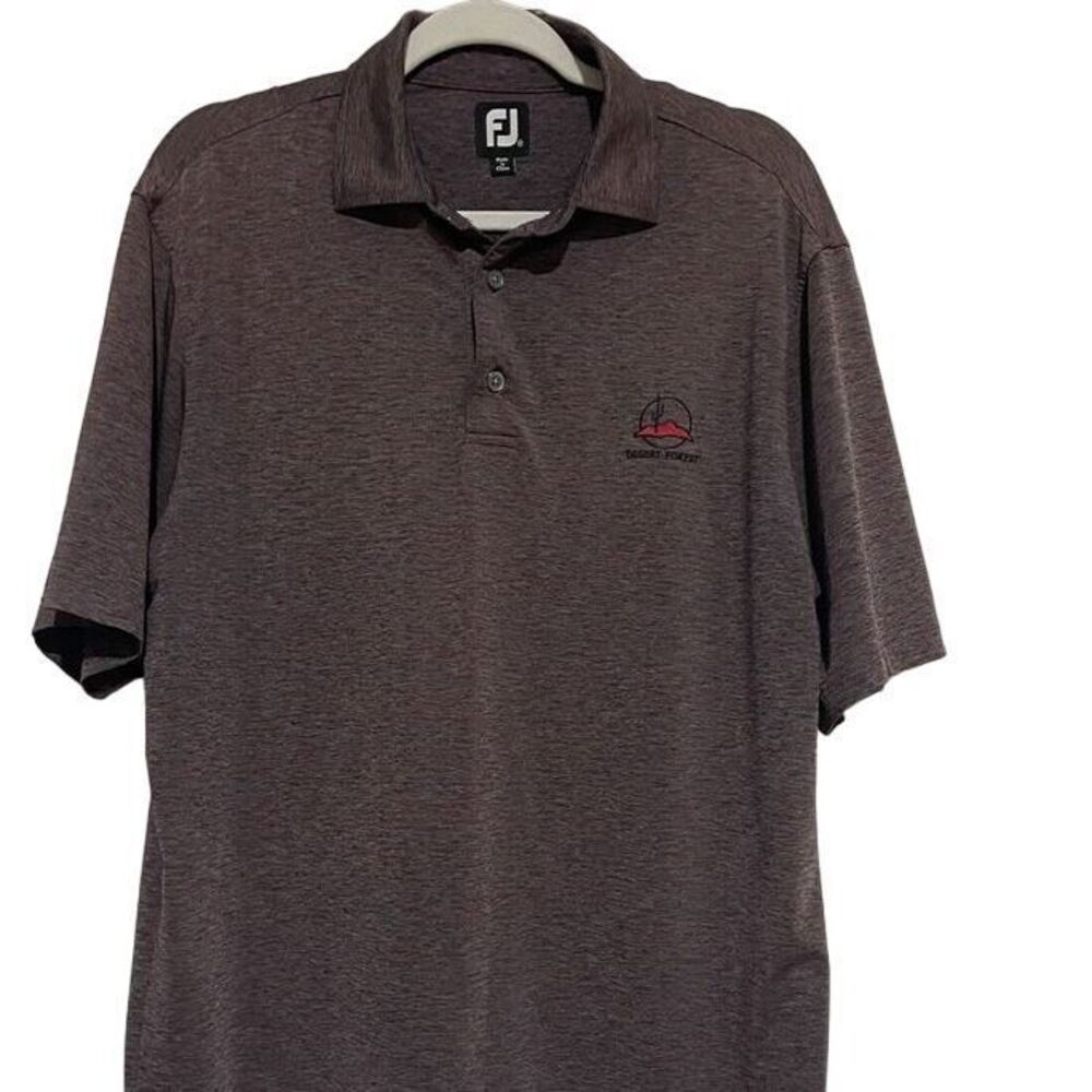 FootJoy Golf Polo‎ Shirt Size Medium Heather Gray Red Striped FJ M Desert Forest